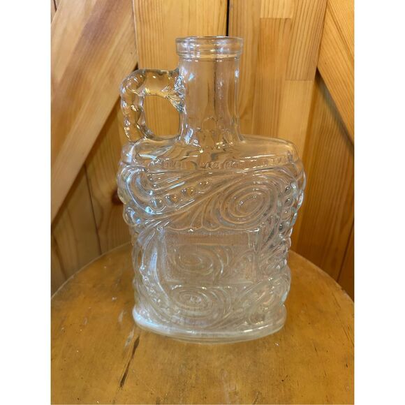 VTG Old Forester KY Whiskey Bottle Decanter Kimble Glass Co Embossed Swirls 50's - Picture 4 of 7